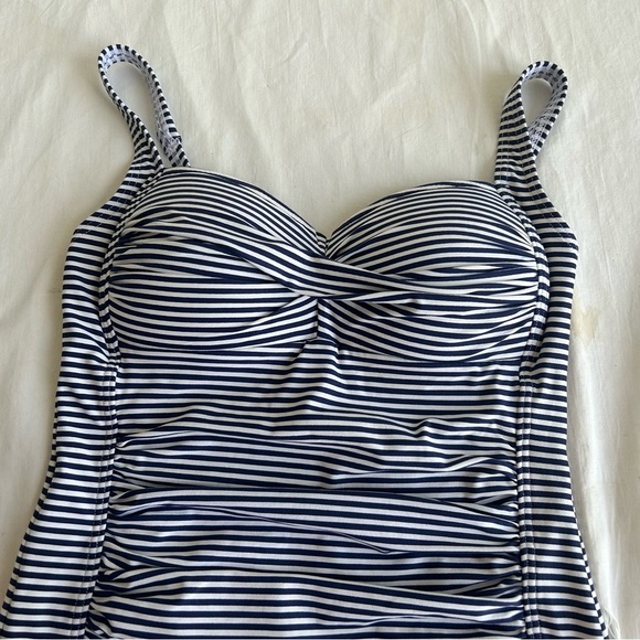 Nip Tuck Sorrento Nautical Stripe Tankini Swim Top Swimsuit - Picture 3 of 10